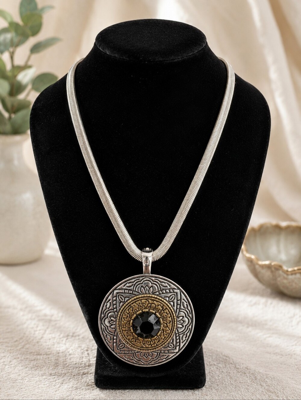Vintage Premier Designs Pendant Necklace with Signed Monet Snake Chain